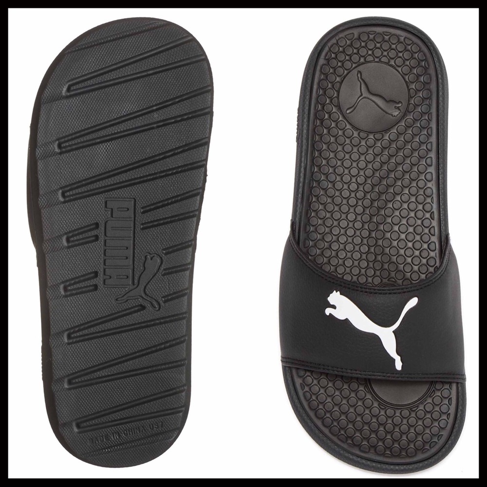 PUMA BLACK SLIP ON SPORT SLIDES ACTIVE SANDALS A3C - Picture 5 of 8